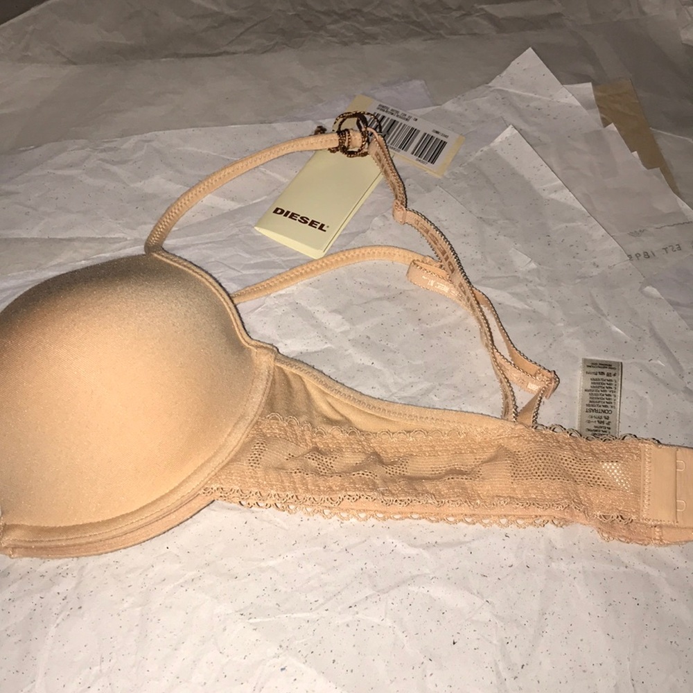 NWT Diesel Anouk T-shirt Bra 34B Peavh Nude